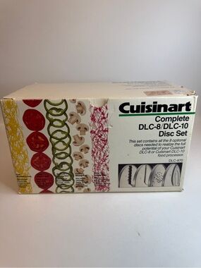 Cuisinart White Food Processor Disc Set with Colorful Produce Graphics